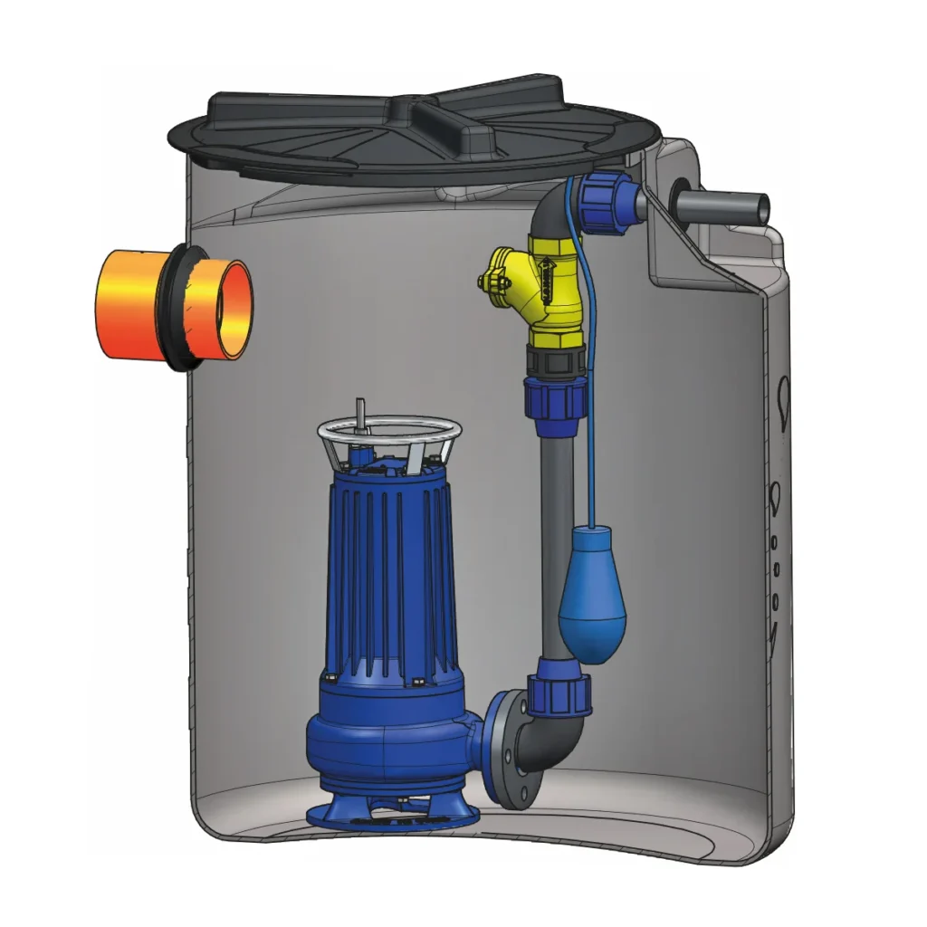 Speroni DRAINBOX 400-SQ 25-1,5 – tank sa jednom pumpom model SQ sa jednokanalnim radnim kolom